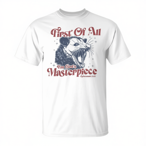 Camiseta Raccoon First Of All I'm God's Masterpiece - Product Image 3