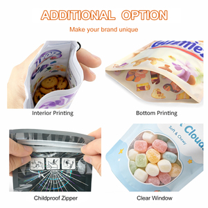 Personalized 3.5g Dry Flower Smell Proof Mylar Bags Portable Irregular <strong>Shape</strong> Die Cut Packaging Window Paper Boxes Edible Packs - Product Image 5