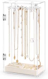 4 niveles 360 giratorio acrílico colgante joyería collares pulseras organizador pendiente titular soportes de exhibición - Product Image 5