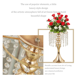 Tân Nguyên Thiết Kế Mới Hiện Đại Trang Trí Đám Cưới Bàn Trung Tâm Vàng Sắt Hoa Hiển Thị Đứng - Product Image 5