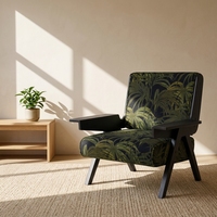 Chaise individuelle rembourrée en tissu, cadre en bois de frêne massif, style moderne, pour chambre, hôtel, salle à manger – Vente en gros usine, OEM/ODM – Offre spéciale
