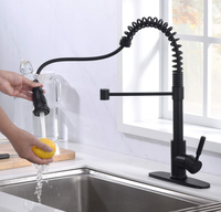 Robinet de cuisine moderne avec douchette extractible double fonction, monocommande et cartouche céramique
