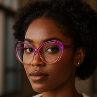 2025 Vogue multicolore oeil de chat lunettes femmes Chic couleur bonbon décor lunettes tendance bleu lumière bloquant ordinateur optique cadres