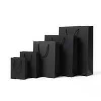 Personnalisez votre propre logo en feuille d'or de marque de luxe noir mat sacs cadeaux en papier fantaisie
