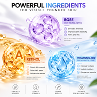 Crème Visage en Seringue OEM ODM Marque Privée au Rétinol, Vitamine C et Acide Hyaluronique 10ml – Crème Anti-Âge Éclaircissante Anti-Taches pour Salons de Beauté