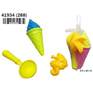 Ice Cream Mold Set 4 Colors With Spoon And Scoop For Beach Play - Product Image 1