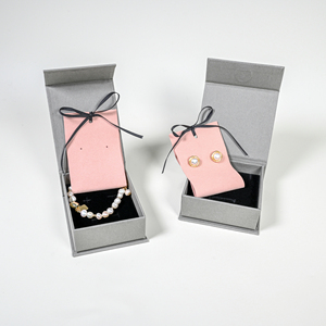 Packsecret biểu tượng tùy chỉnh bông thẻ hộp giấy Bán Buôn Đồ trang sức container với bọt chèn cho hiển thị thanh lịch - Product Image 2