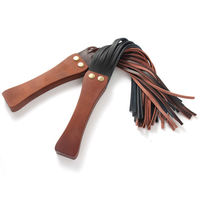 Pala de castigo de cuero con mango de madera para BDSM y fetichismo, látigo de caballo para palmadas en el trasero, resistente al agua, equipo de bondage para adultos