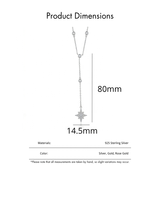 Bling argent plaqué or mode femmes bijoux Micro pavé 5A zircon cubique CZ flocon de neige Y Long collier