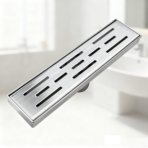 ניקוז רצפתי ליניארי מודרני לחדר אמבטיה, 12 אינץ', נירוסטה 316, ניקוז רצפתי סמוי עם סורג להכנסת אריחים, תקן CUPC - Product Image 1