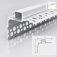 Profilé LED en aluminium encastrable flexible pour plâtre, avec couvercle en silicone dépoli, pour éclairage de plafond et de mur courbé (vente en gros)