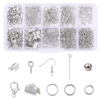 Kit de fournitures pour la fabrication de bijoux : Ensemble d'accessoires perlés avec strass à dos plat 3D rectangulaires en alliage HFour, 4 couleurs, en vrac