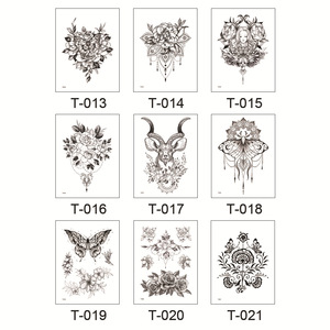 Custom Body <span class=keywords><strong>Art</strong></span> Painting Beautiful <span class=keywords><strong>Black</strong></span> Butterfly Rose Flower <span class=keywords><strong>Tattoo</strong></span> Sticker per le donne Waterproof Sexy Flower tatuaggi temporanei - Product Image 4