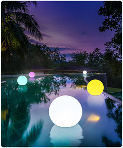 ไฟทรงกลม LED พลังงานแสงอาทิตย์สำหรับภายนอกอาคาร IP65 ขนาด 40 ซม. เปลี่ยนสีได้ RGB ตกแต่งสวน 30 สีขาว 80 LED DC 6V - Product Image 2