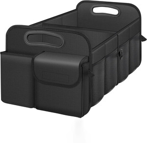 Sac de rangement pliable de luxe en polyester pour coffre de voiture, 3 compartiments, grand organisateur de siège arrière de voiture, véhicule - Product Image 1