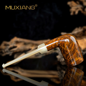 Muxiang Briarwood Pipe Bent Type 3mm Filter Tobacco Pipe For Men - Product Image 2