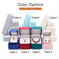 FADELI PACKING Vente en gros de boîtes d'emballage et de présentation de bijoux en similicuir PU bleu octogonal de haute qualité pour colliers/boucles d'oreilles/bracelets