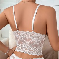 Set Bra dan Celana Dalam Segitiga Seksi Berbahan Lace Bernapas dengan Tali yang Dapat Disesuaikan untuk Wanita - Model Terbaru
