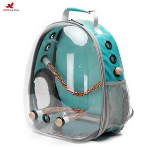 Outdoor Portable Travel Transparent <strong>Parrot</strong> Bird Carrier Backpack <strong>Cage</strong> With Stainless Steel Tray and Standing Perch - Product Image 1