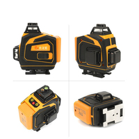 Niveau Laser Rotatif 16 Lignes Automatique Croix Verte Rotatif 360 Degrés Niveau Laser Auto-Nivelant au Sol
