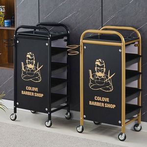 Carrito auxiliar de peluquería SPA dorado desmontable con ruedas universales Diseño moderno Cabello sin enredos para uso en salón - Product Image 2
