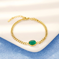 Bracelet en acier inoxydable 316L style bohème, imperméable, inaltérable, simple, avec turquoise naturelle, accessoire pour femme
