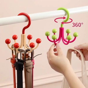 Multifunctional Rotating <b>Hook</b> Bag Organizer Plastic <b>Wall</b> Mount Single Tier For Home Use Behind Doors On <b>Walls</b> - Product Image 1