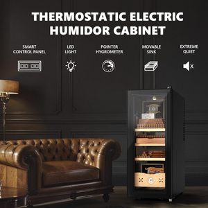 Humidor Eléctrico para Cigarros EUHOMY de 35L con Pantalla Digital, Madera de Cedro Español y Control Automático de Temperatura - Product Image 2