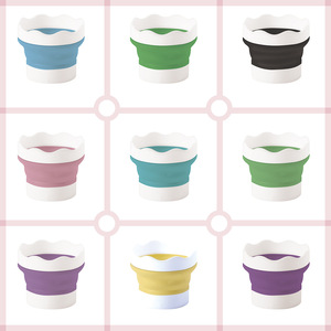 Boyixuan Foldable Mini Silicone Water Bucket For Watercolors Paints Art Brush Washer Multifunctional 9 Colors Available - Product Image 1