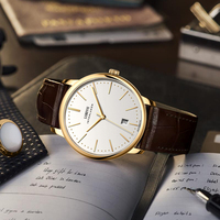 Montre Homme LOBINNI Élégante Classique de Luxe, Marque de Créateur avec Bracelet en Acier Inoxydable et Cuir, Cadran à Aiguilles Résistant à l'Eau