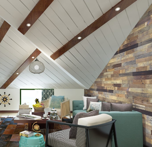 แผงติดผนังทำจากไม้เนื้อแข็งสไตล์ย้อนยุคสำหรับบ้านโรงแรมวิลล่าการตกแต่งภายในด้วยแผ่นไม้เก่า - Product Image 6