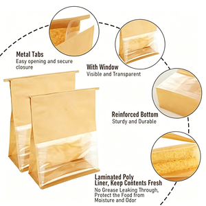 Bolsas Ziplock para Pan Tostado con Borde Enrollado <span class=keywords><strong>de</strong></span> Alambre <span class=keywords><strong>de</strong></span> Hierro, para Empacar Pan <span class=keywords><strong>de</strong></span> <span class=keywords><strong>Arroz</strong></span> Glutinoso, Empaque <span class=keywords><strong>de</strong></span> Alimentos Kraft - Product Image 6