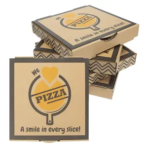 Food Grade E Gegolfd 6/7/8/9/10/12 Inch Aangepaste Pizza Doos Groothandel Met Logo