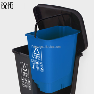 Dual-ngăn tái chế container bin ngoài trời Thùng rác bin 16L 40L 60L 80L Nhựa thùng rác có thể dễ dàng làm sạch bề mặt nhẵn - Product Image 4