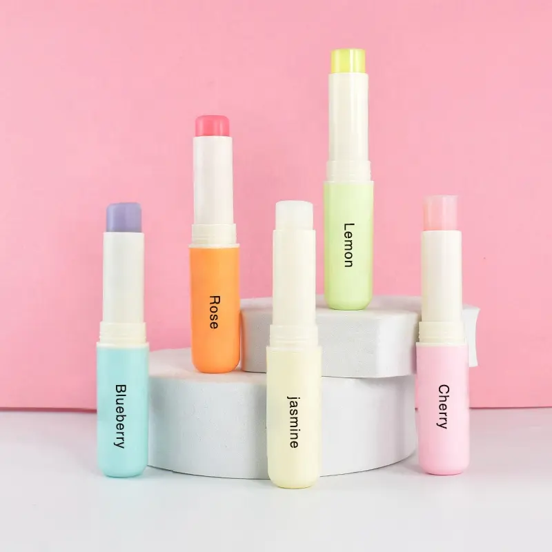 OEM Lipbalm berwarna lucu pelembap bibir perawatan bibir Label pribadi pelembap bibir Lucu balsam bibir rasa