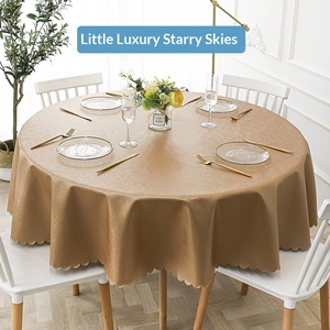 Nappe de table ronde nordique en PVC épais imperméable et anti-taches, sans lavage, pour hôtel et banquet, vente en gros d'usine - Product Image 4