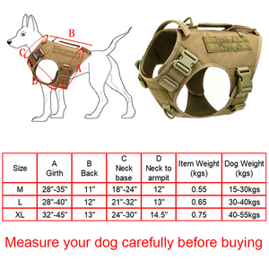 Gilet tactique pour chien Harnais réglable Gilets de poitrine pour animaux de compagnie pour la formation Chasse Marche Sans traction Moyen Grand Chiens Harnais de poitrine Gilet - Product Image 5