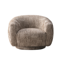 Design français moderne 360 °   Fauteuil pivotant d'appoint de luxe en tissu bouclé rond, fauteuil simple pour salon, hôtel, chambre à coucher