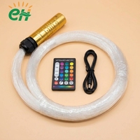 Kit d'éclairage à fibres optiques LED RGBW 12V 7W avec fibres PMMA à éclairage par le bout pour éclairage décoratif ciel étoilé de voiture