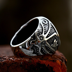 Anillo de Acero Inoxidable con Diseño de Tentáculo de Pulpo, Monstruo Marino Nórdico, Barco <span class=keywords><strong>Drakkar</strong></span> Vikingo Vintage, para Hombre - Product Image 4
