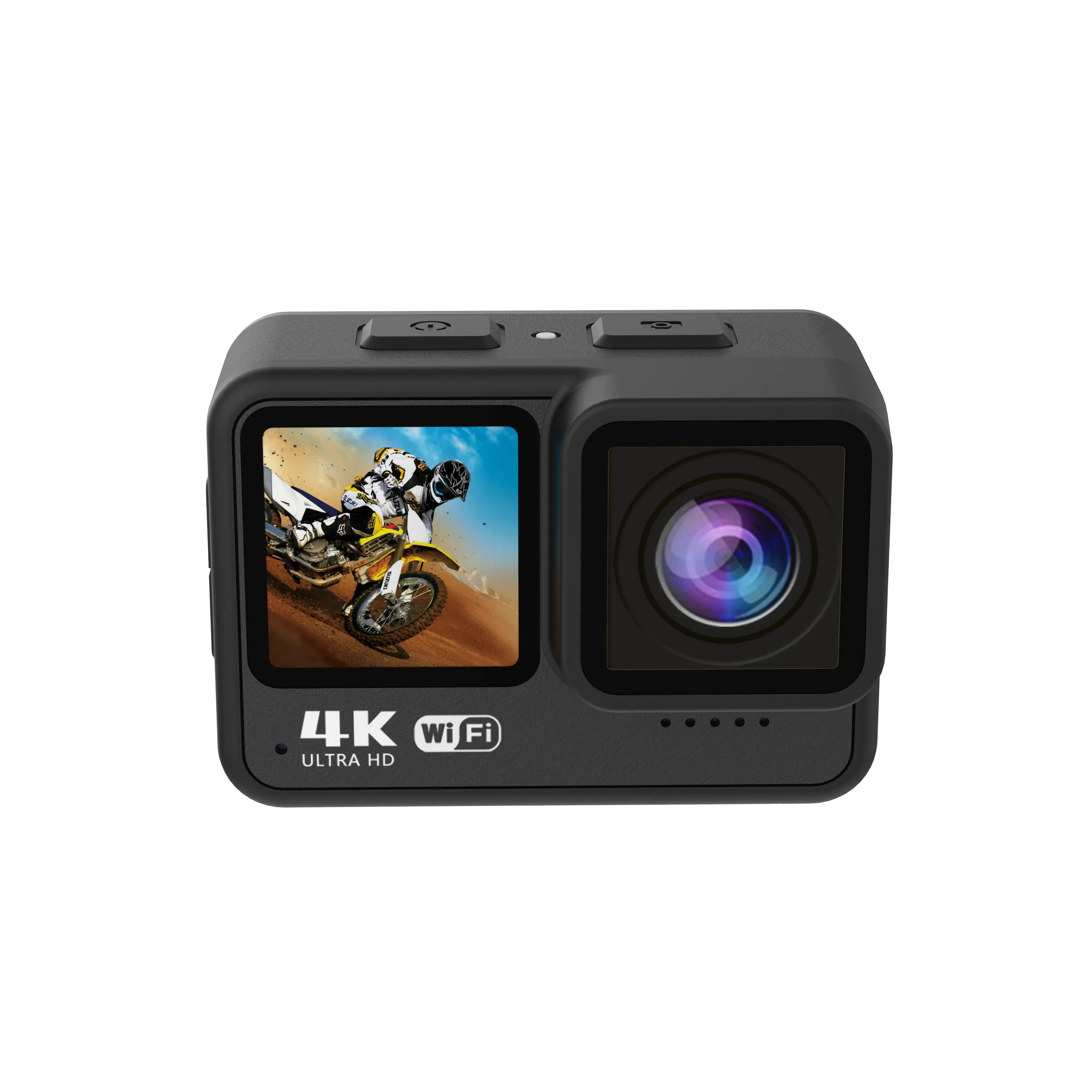 Hochwertige benutzerdefinierte 4K 60Fps 21M Körper-wasserdichte doppelte bildschirm Sport Action Kamera professionelle Kamera