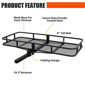 Portador de carga de montaje de enganche 60 "x 24" x 6 "estante de carga plegable bandeja de enganche trasero cesta de equipaje con capacidad de 500 LB compatible con 2" Rec - Product Image 5