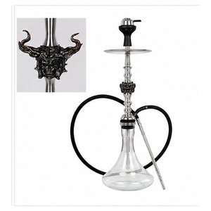 Set de Shisha de Lujo de Acero Inoxidable con Base de Cristal, Diseño Esculpido de Gorila, Dragón, Payaso, Cabeza de Hacha, Manguera Única, Venta al por Mayor OEM - Product Image 3