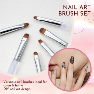 Ensemble de pinceaux à ongles en gel à double extrémité personnalisé 2 en 1, motif marbré, poils en nylon pour la manucure en salon - Product Image 4