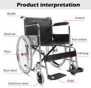 טיפול רפואי מכירת הטוב ביותר מסגרת פלדה כרום רגיל 809 כסא גלגלים ידני - Product Image 4