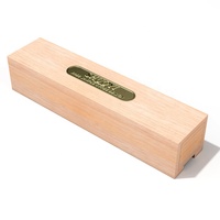 Humidor de viaje de madera de cedro personalizado con logotipo metálico para un solo cigarro, cajas de cigarros al por mayor de marca