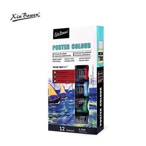 Xinbowen Non-toxic Poster Paints Different Colors Acrylic Paint 25ml with brush Magic Poster Paint Sets For Kids