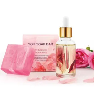 OEM Yoni Sabun Batangan & Yoni Set Minyak untuk Wanita Deodoran Cuci Feminin PH Keseimbangan Bau Menghilangkan Vagina Mengencangkan Menenangkan