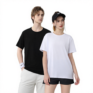 T-Shirt in Cotone a Rapida Asciugatura con Stampa Personalizzata, Logo Ricamato, Manica Corta, Vestibilità Ampia per Giovani, Stile Vintage - Product Image 1