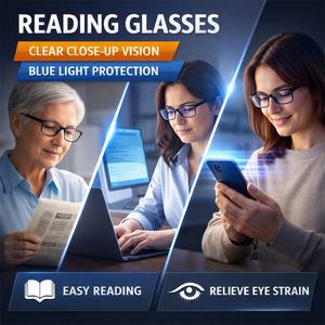 Lunettes de lecture <span class=keywords><strong>anti</strong></span>-lumière bleue +1,75, +0,50 pour femmes, protection oculaire contre l'écran d'<span class=keywords><strong>ordinateur</strong></span>, vision simple, qingqing 2026 - Product Image 4